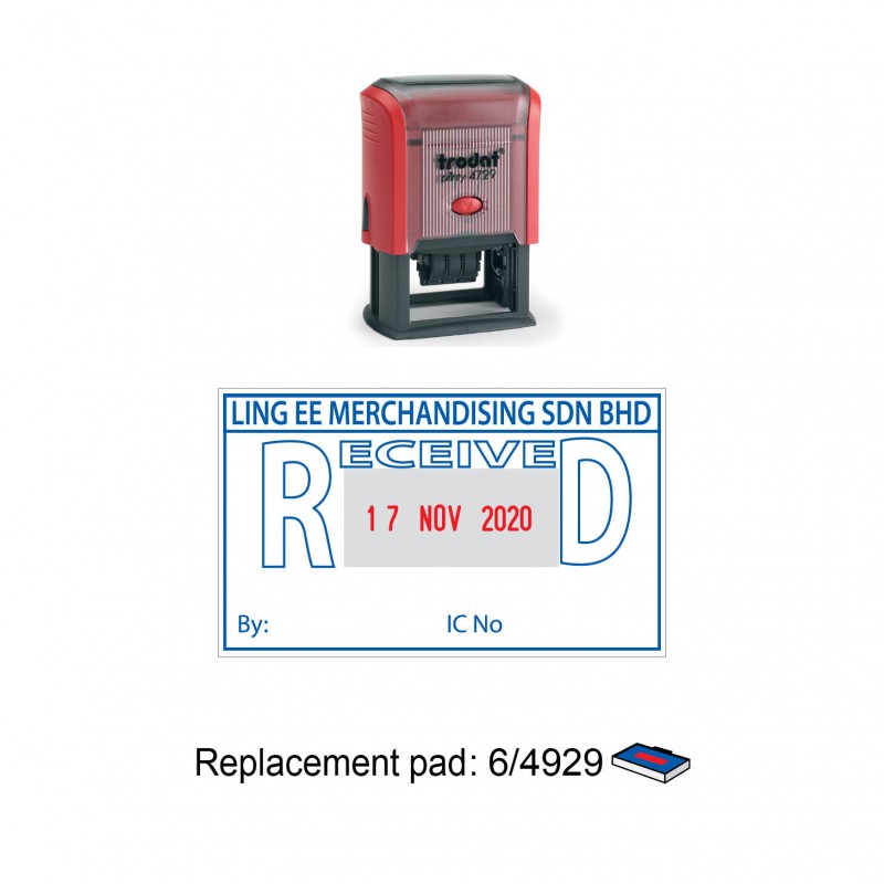 Self Inking Date Stamp 4729 50x30mm